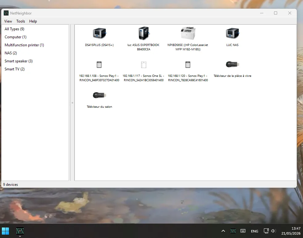 NetNeighbor main window