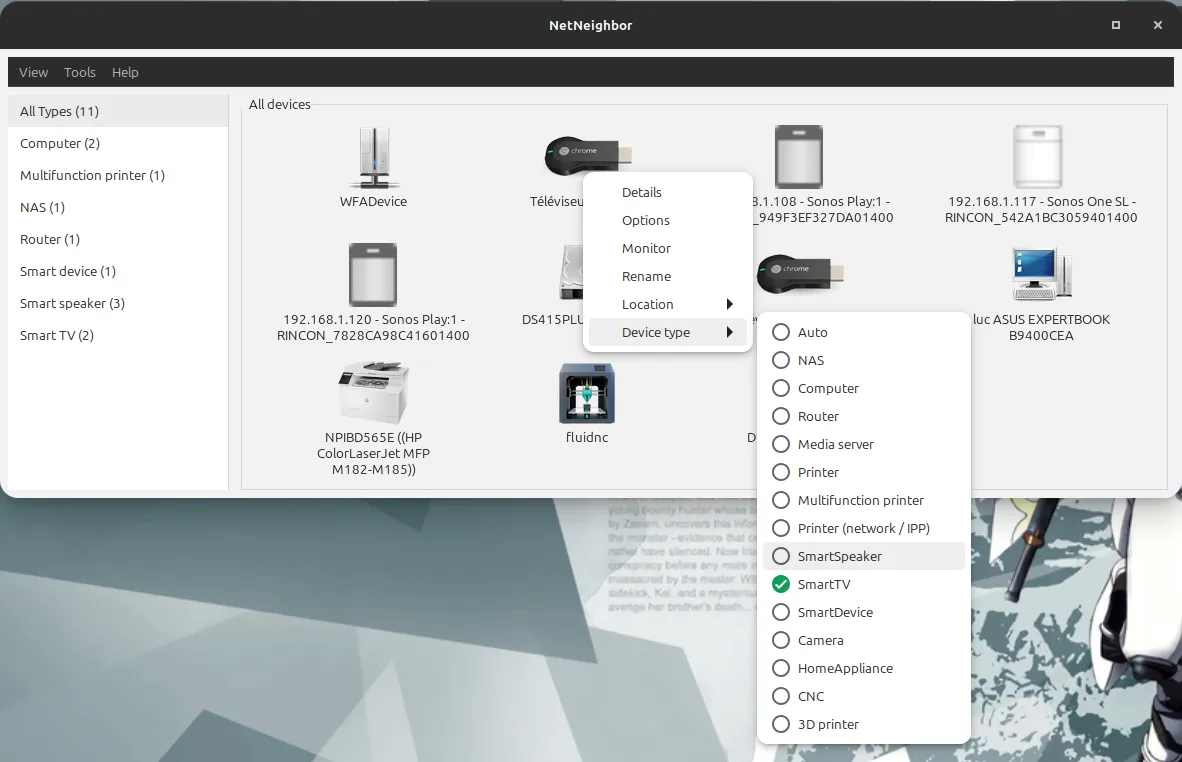 Right-click context menu