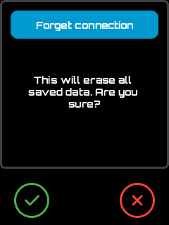 Confirmation of forget connection screen