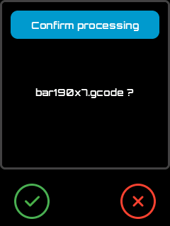 SD Screen Processing Confirmation