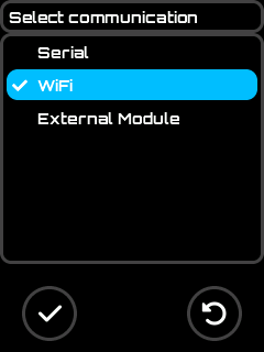 Output Selection Screen WiFi