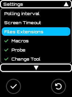 Extensions Menu