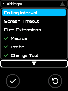 Settings Editor List