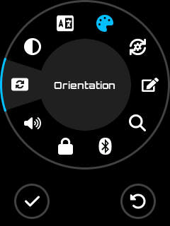 Orientation menu