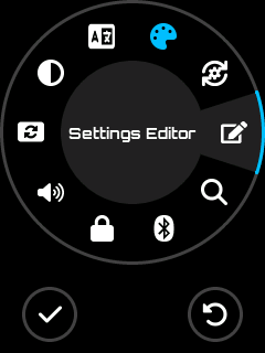 Settings Editor menu