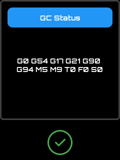 Status Screen GC status view