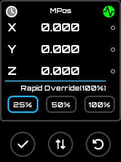 Status Screen Rapid Override